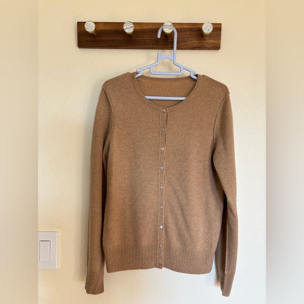 Classic Tan Women's cashmere cardigan